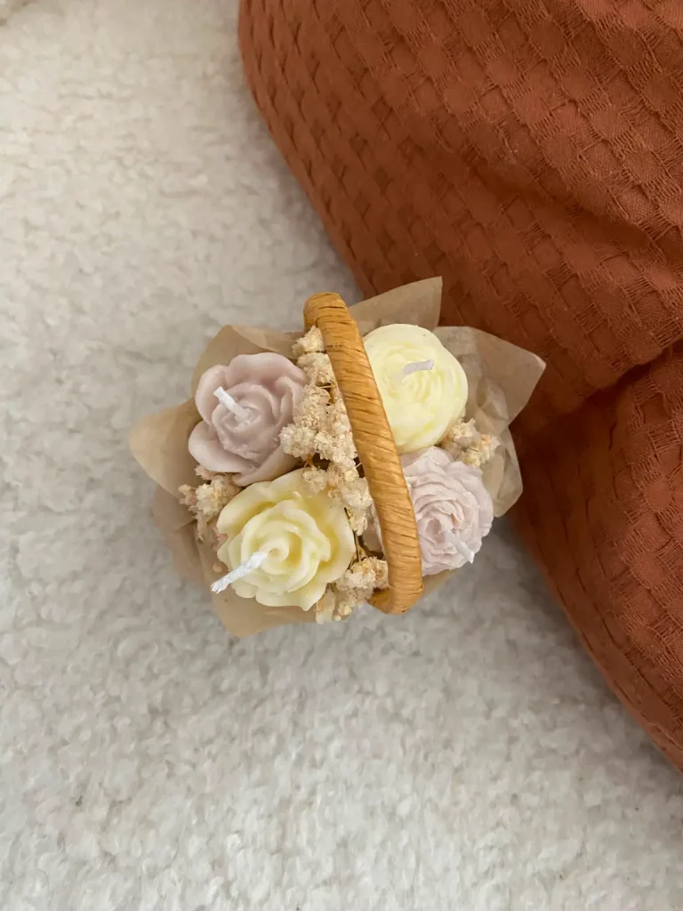 BOUQUETS DE BOUGIES panier perle fleur de tiare2