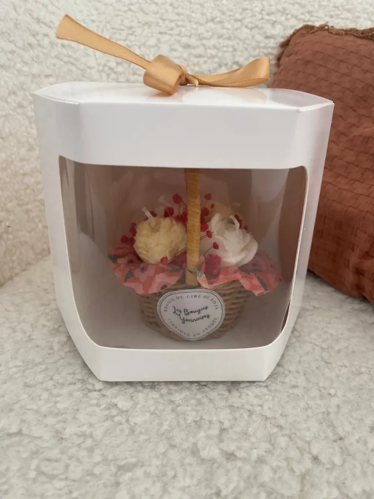 BOUQUETS DE BOUGIES panier perle bougies parfum monoi jaune blanc rouge3